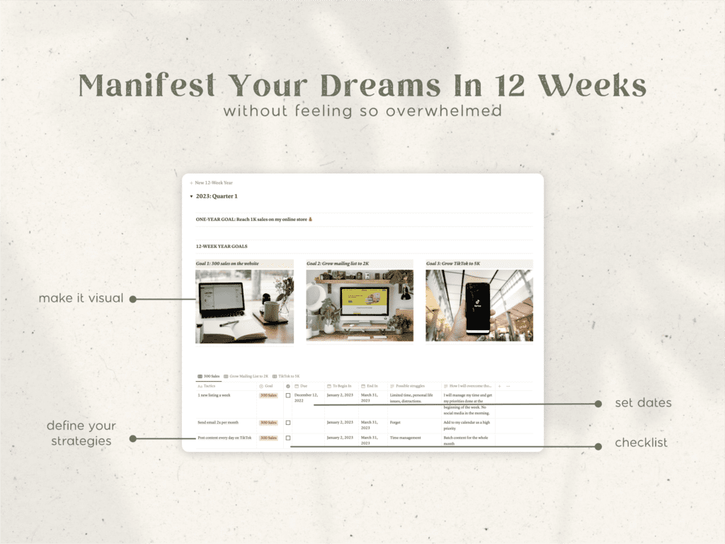 Notion Template 12 Week Year