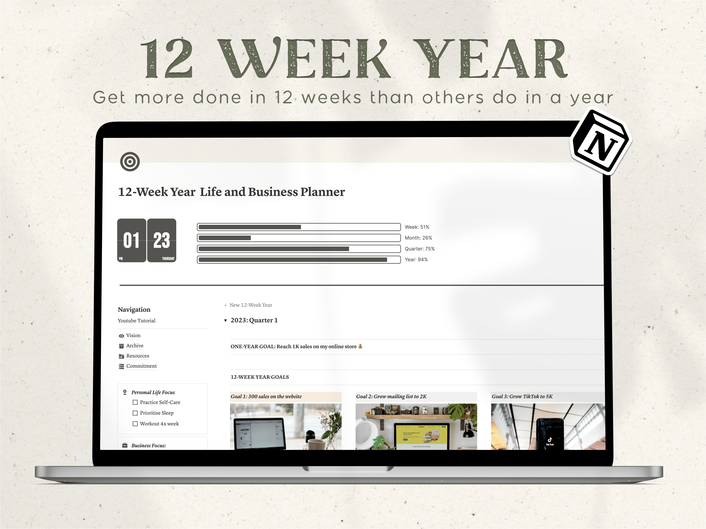 12 Week Year Templates Excel Free Download