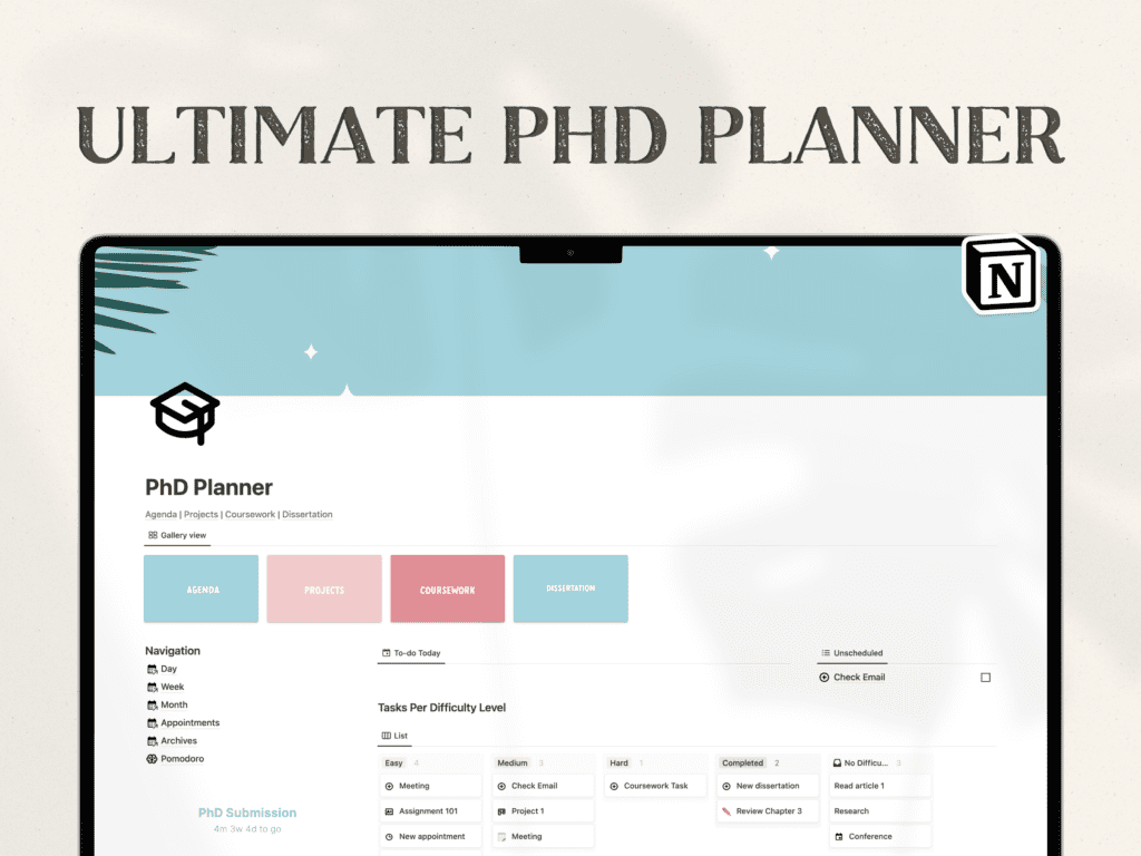 dissertation planner app
