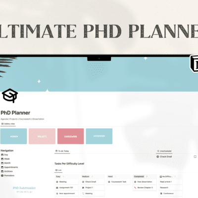 Notion Template Dissertation Planner | PhD Planner