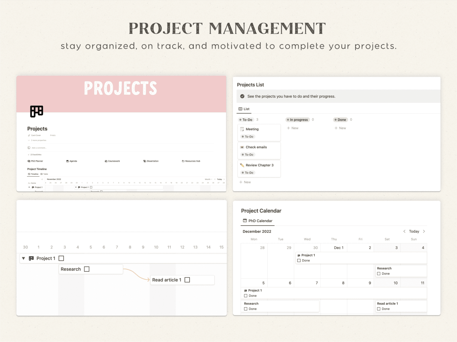 Notion Template Dissertation Planner | PhD Planner