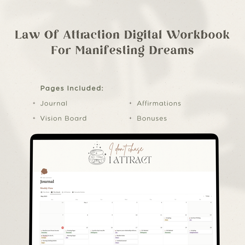 Manifestation Journal Notion Template for Life and Business