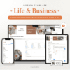 Notion Template Life and Business All In One Notion Planner, Social Media Content Planner, Business Notion Life Planner, Ecommerce Freelance Minimal Aesthetic