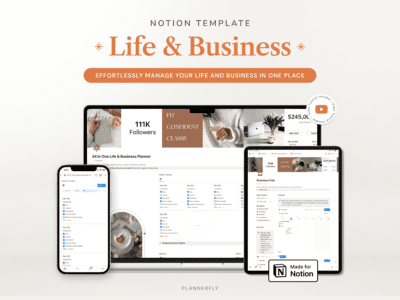 Notion Template Life and Business All In One Notion Planner, Social Media Content Planner, Business Notion Life Planner, Ecommerce Freelance Minimal Aesthetic