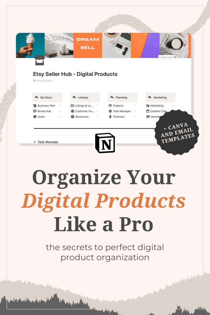 Organizing Digital Products and Notion Templates - Notion and digital products.